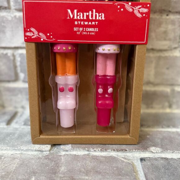 NEW Martha Stewart Christmas Nutcracker Taper Candle Set of 2 Viral - Picture 4 of 10